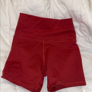 aerie High-Rise Bike Shorts in Burgundy